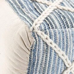 SIMPLIHOME Cowan Square Pouf, Footstool, Upholstered In Blue, Natural Handloom Woven Wool And Cotton, For The Living Room, Bedroom And Kids Room, , 11 SIMPLIHOME Cowan Square Pouf, Footstool, Upholstered In Blue, Natural Handloom Woven Wool And Cotton, For The Living Room, Bedroom And Kids Room, , -Amazon Store 61woaBcmkmL