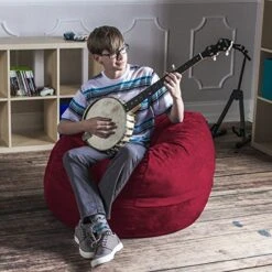 Jaxx Saxx 3 Foot Bean Bag Chair With Removable Cover, Cinnabar -Amazon Store 61yqpynudoL