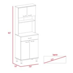 Aybihous3 Della 60 Kitchen Pantry With Countertop, Closed & Open Storage -White -Amazon Store 91YXBYLccVL